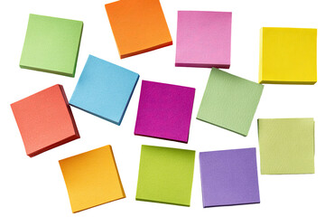 Fototapeta premium Colorful square sticky notes scattered