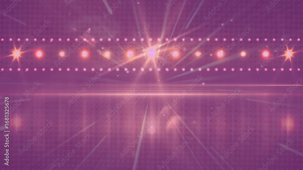 Poster animation of fairy lights frame with copy space and presents in background
