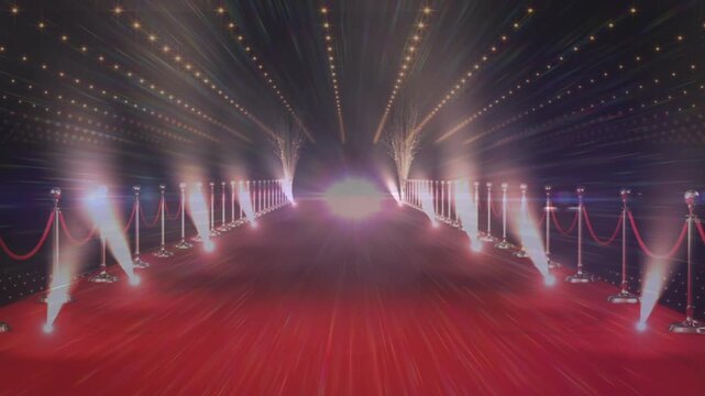 Animation of red carpet and scenic lights