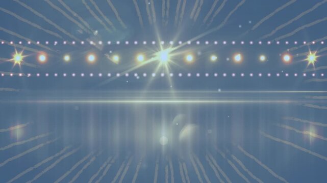 Animation of scenic lights in blue space