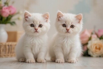 Pair of Eastern-style kittens