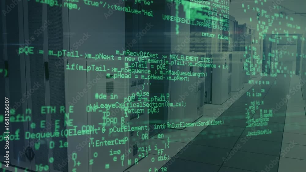 Poster animation of data processing over servers