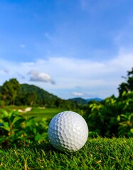 Golf ball on a green