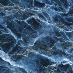 Obraz premium A luxurious and dramatic, highly detailed macro shot of a beautiful blue sodalite or marble stone slab, creating a stunning and powerful natural texture. 