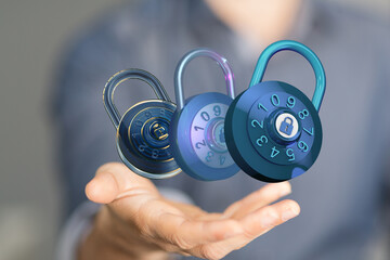 Protecting sensitive information.  Cybersecurity, data privacy, and digital security.