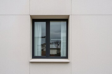 Fototapeta premium Opening in the House's Wall Featuring a Window. Background