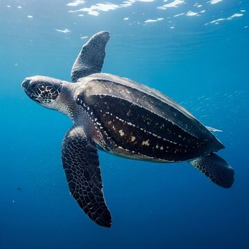 leatherback turtle in the sea