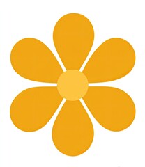 Simple, bright, yellow flower graphic