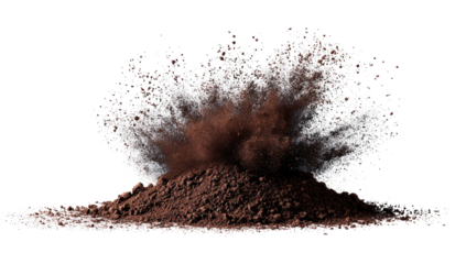Brown powdered substance erupts in a  powerful explosion