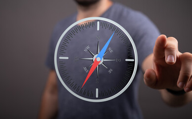 Find your direction with this digital compass. Ideal for business, travel, and life goals.