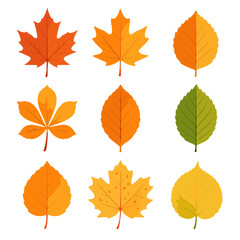 Obraz premium Tinted leaf gradient ombre icon elm chestnut sycamore aspen vibrant autumn vector