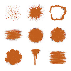 Rust texture outline icon oxidized layered gritty dots faded vector scattered
