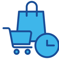 Shopping Time Blue Icon