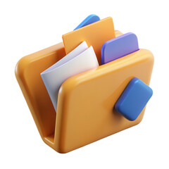 colorful file folder icon with documents digital illustration for organization and office management