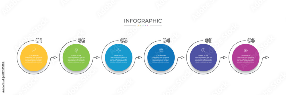 Poster infographic labels with icons and 6 options or steps. suitable for process diagrams, presentations, 