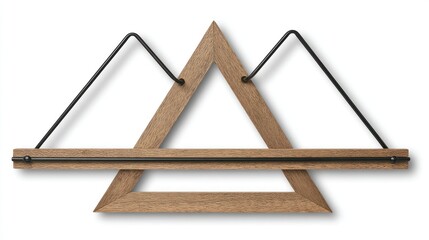 Wooden triangle wall shelf decor