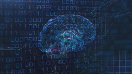 Animation of digital data processing over globe - Powered by Adobe