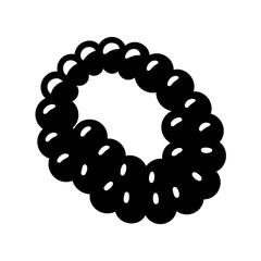 Obraz premium Beaded Bracelet Icon - Black silhouette icon of a beaded bracelet, representing jewelry, fashion accessory, wrist ornament, or handmade craft. 