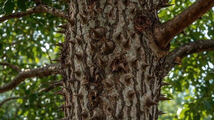 Naklejka premium Prickly trunk of the ceiba tree