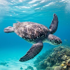 Naklejka premium leatherback turtle in the sea