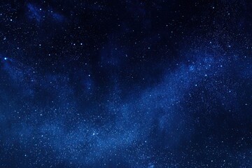 Naklejka premium Starry night sky, dark blue hues, numerous twinkling stars, hazy nebulae