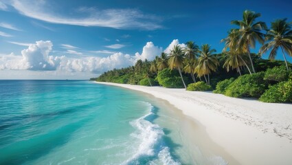 Fototapeta premium Vibrant tropical vista showcasing an island paradise