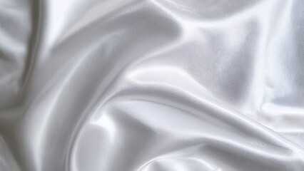 White Satin Fabric Background with Smooth Elegant Texture
