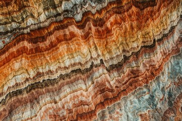 Striking rock strata showcasing vibrant layers accumulated over centuries. Captivating backdrop with unique textures.