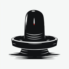 Stylized Monochrome Illustration of a Lingam Symbolizing Divine Energy and Creation Representing the Hindu Deity Shiva