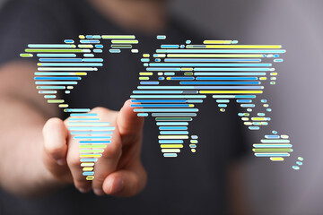 Abstract world map,digital technology, global business, internet connection concept.