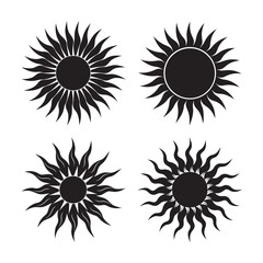 silhouette of sun bundle on the white background