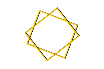Abstract geometric overlapping square frame design in yellow and black outline for modern posters, logos, backgrounds, and branding decoration
