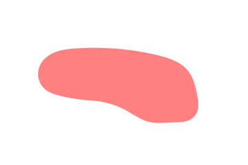 Abstract red blob shape minimal organic design element for modern posters, highlights, branding, and creative backgrounds