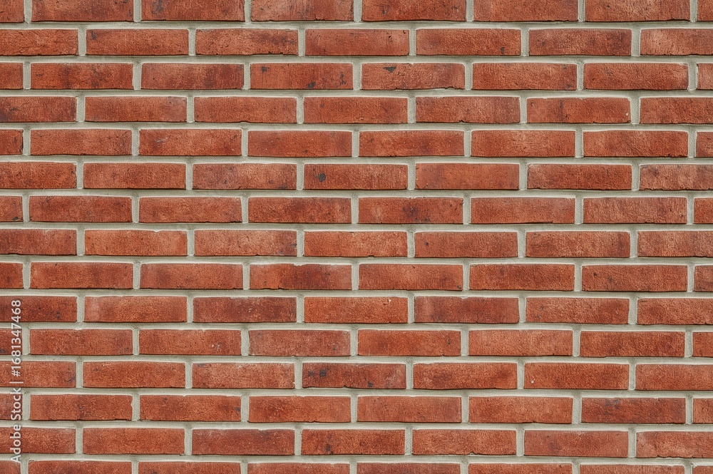Poster horizontal pattern on a clean red brick wall using dual iso hdr technique