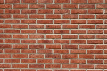 Horizontal pattern on a clean red brick wall using Dual ISO HDR technique