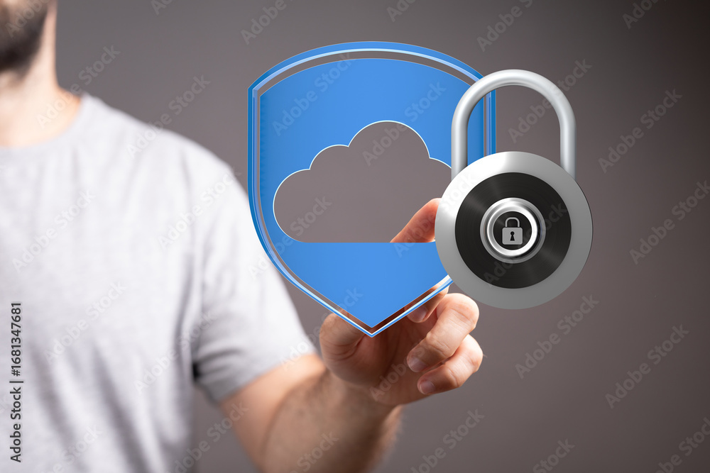 Aufkleber protecting your cloud data is crucial. this image represents secure cloud storage and encryption.