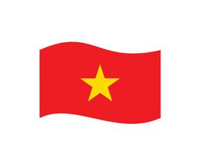 Waving flag of Vietnam. Vietnamese flag icon vector design and illustration on white or transparent background. 
