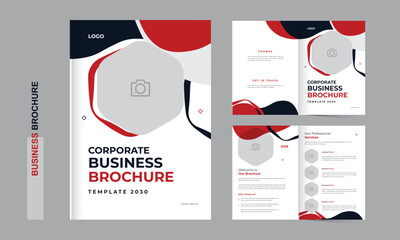 Corporte business brochure design layout, editable 4 page modern creative brochure