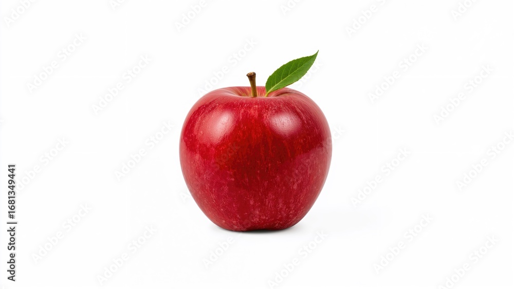 Aufkleber isolated ripe red apple on a white backdrop with complete depth of field and clipping path
