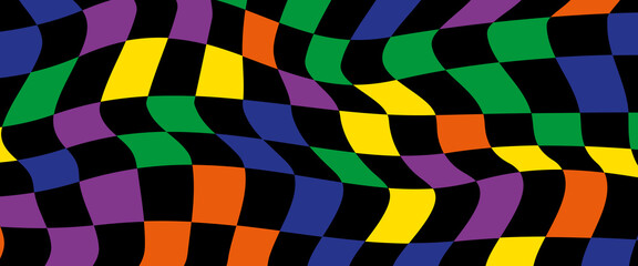 Obraz premium background of rainbow colored squares in yellow, orange, pink, green, blue and purple