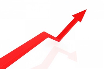 White reflective surface featuring a red arrow and a barrier