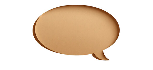 Beige speech bubble graphic