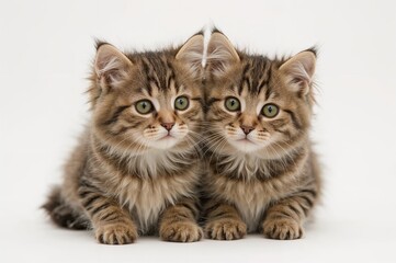 Fototapeta premium Close-up of a young tabby cat with Scottish Straight features, several months old, focused detail