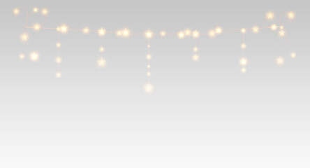 Transparent PNG. Golden festoon lights in glowing style for winter celebration. © Виктория Проскурина