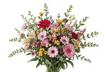 Obraz premium Isolated floral arrangement on white background with themes of love and nature