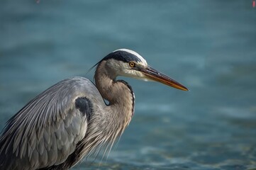 Fototapeta premium Close-up of a wild grey heron