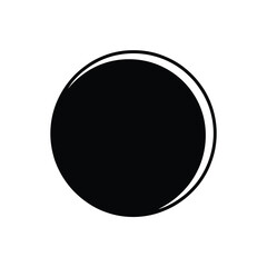 A simple black circle with a textured white outline on a white background