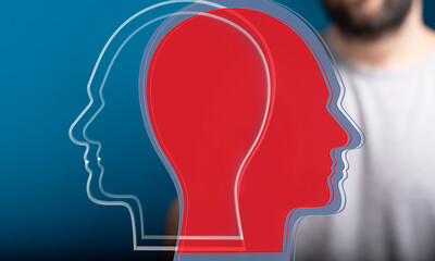 Stock photo depicting two overlapping head profiles, symbolizing diverse viewpoints or collaboration.