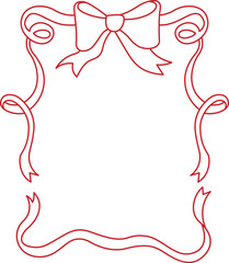 Ornate Art Nouveau Style Ribbon Frame with Bow