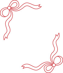 Simple Ribbon Bow Corner Border Element